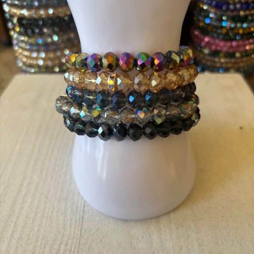 Handmade Beaded Stretch Bracelets Set of 5